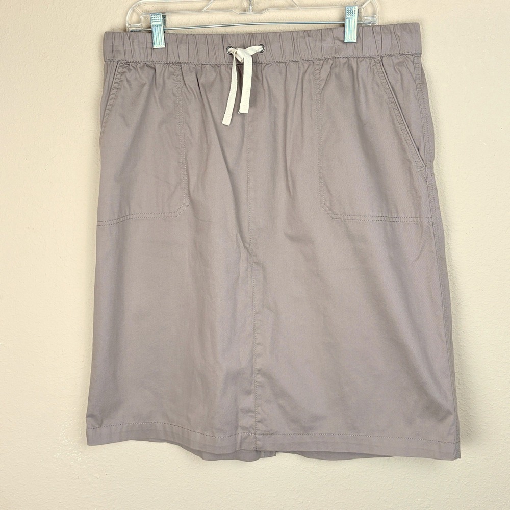 Pact Womens XL Skirt Brown Organic Cotton Elastic Drawstring Pockets
